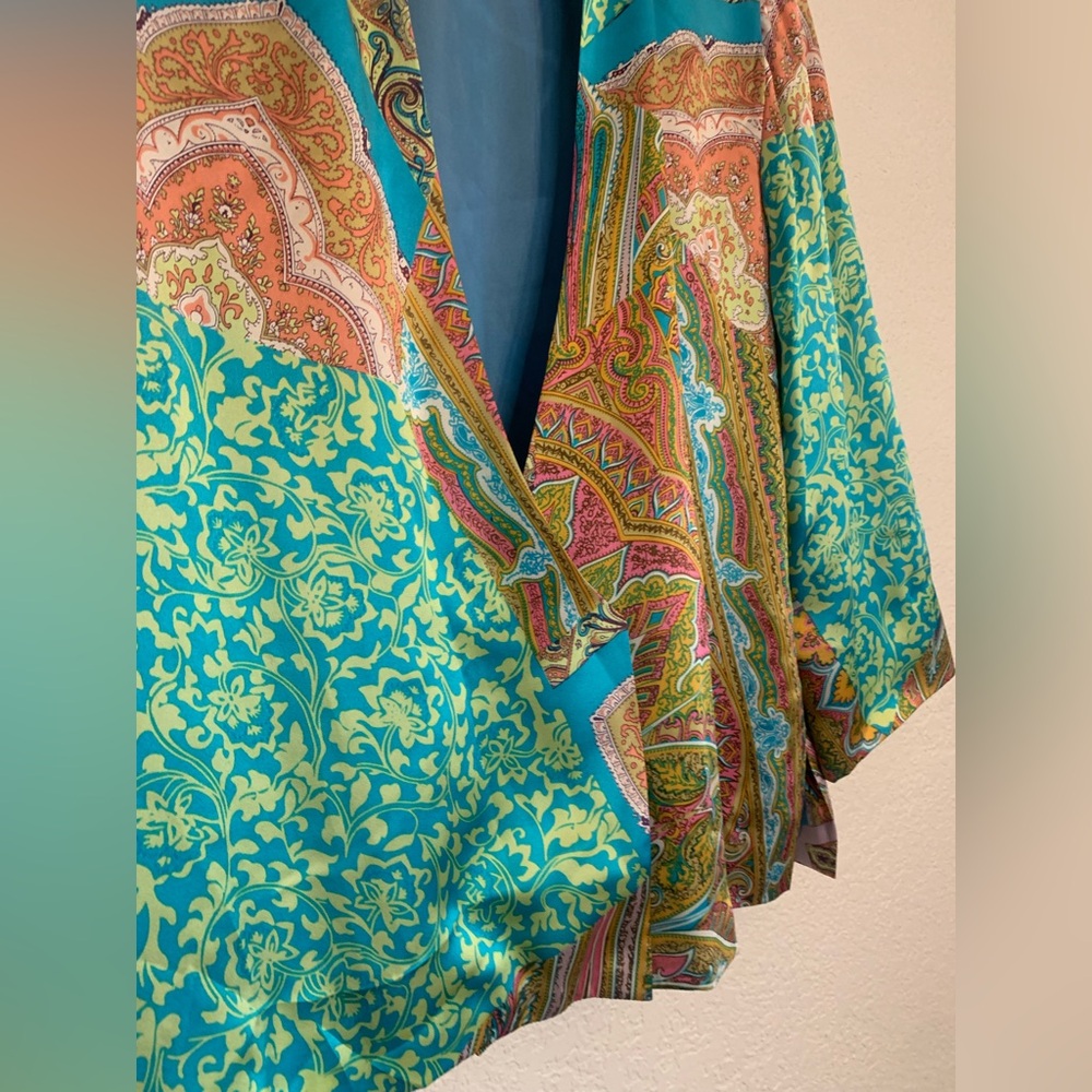 ILyse Hart Ltd Vintage Women Sz Large Silk Blazer Colorful Boho Paisley/Floral - Picture 3 of 8